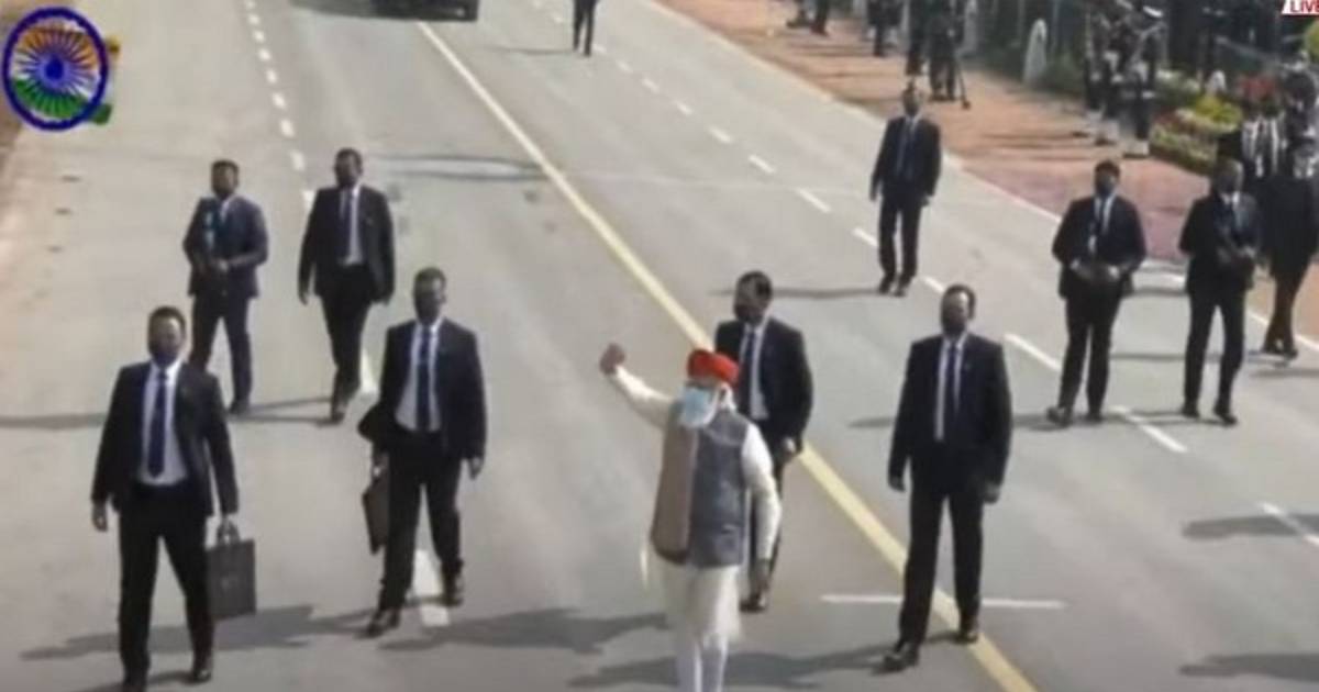 PM Modi greets, waves at people on Rajpath after Republic Day parade